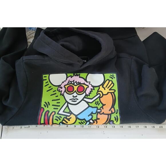 Keith Haring Reason Graphic Hoodie Unisex SM Members Only Andy Mouse Streetwear - Picture 8 of 10